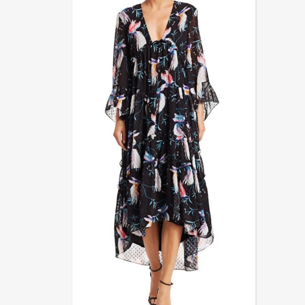 Borgo De Nor Iris Floral Ruffle Midi Dress